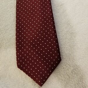 Nordstrom Burgundy and White Dotted Tie